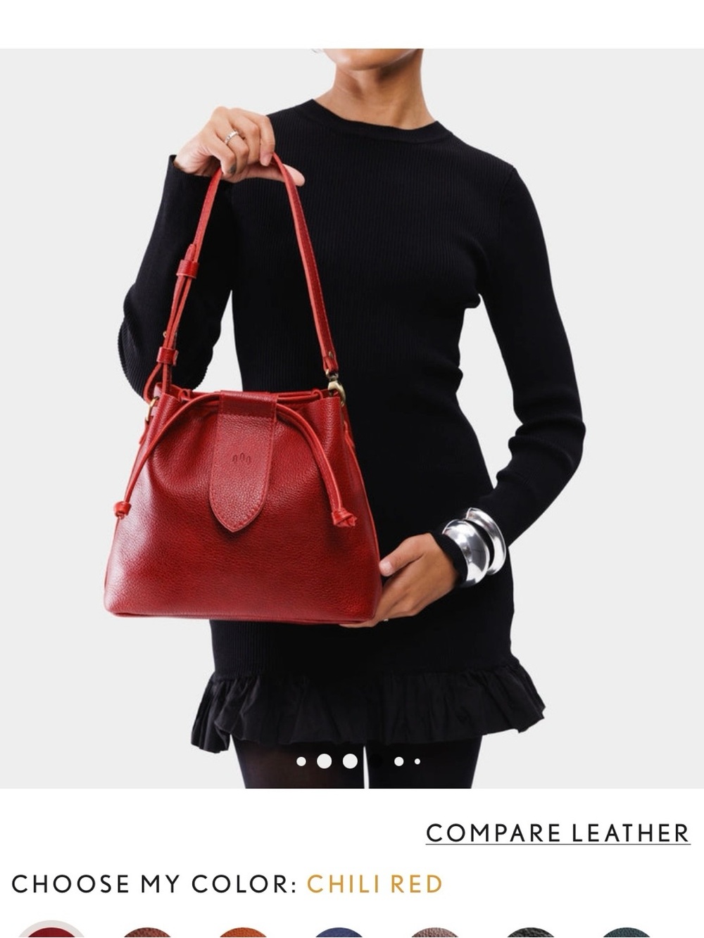PORTLAND Leather Goods chili red firefly bucket bag - Picture 13 of 13